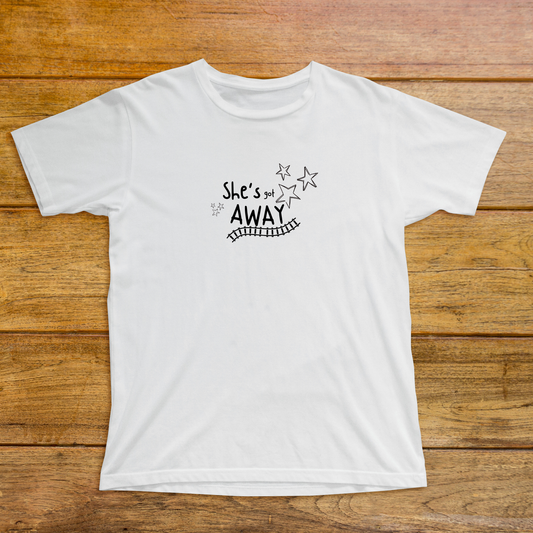 The She’s Got Away Baby Tee White