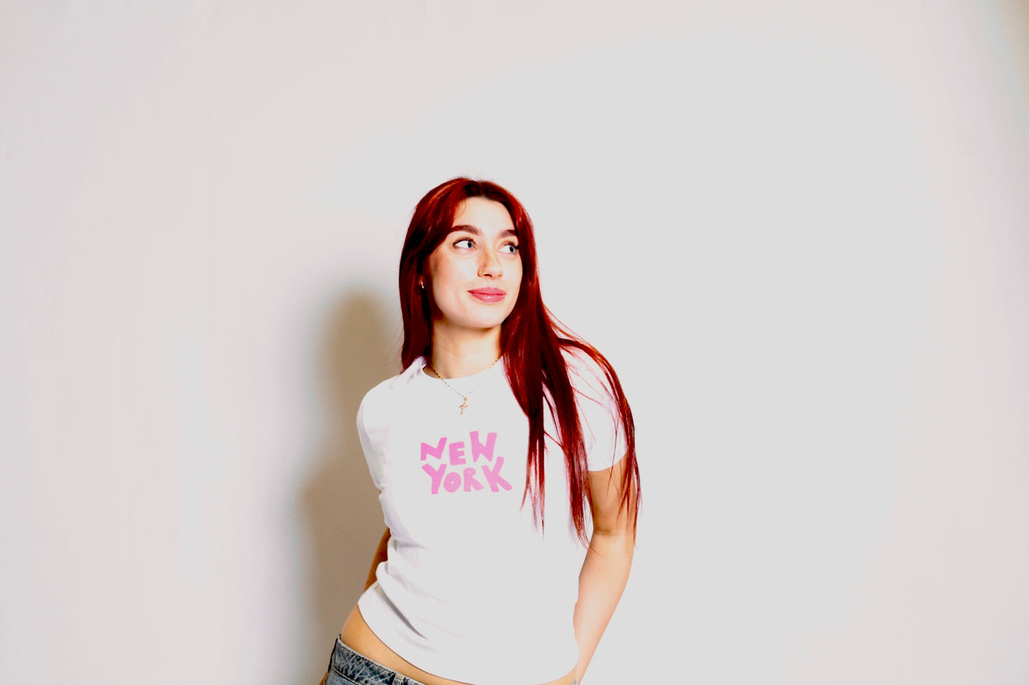 The New York Baby Tee White