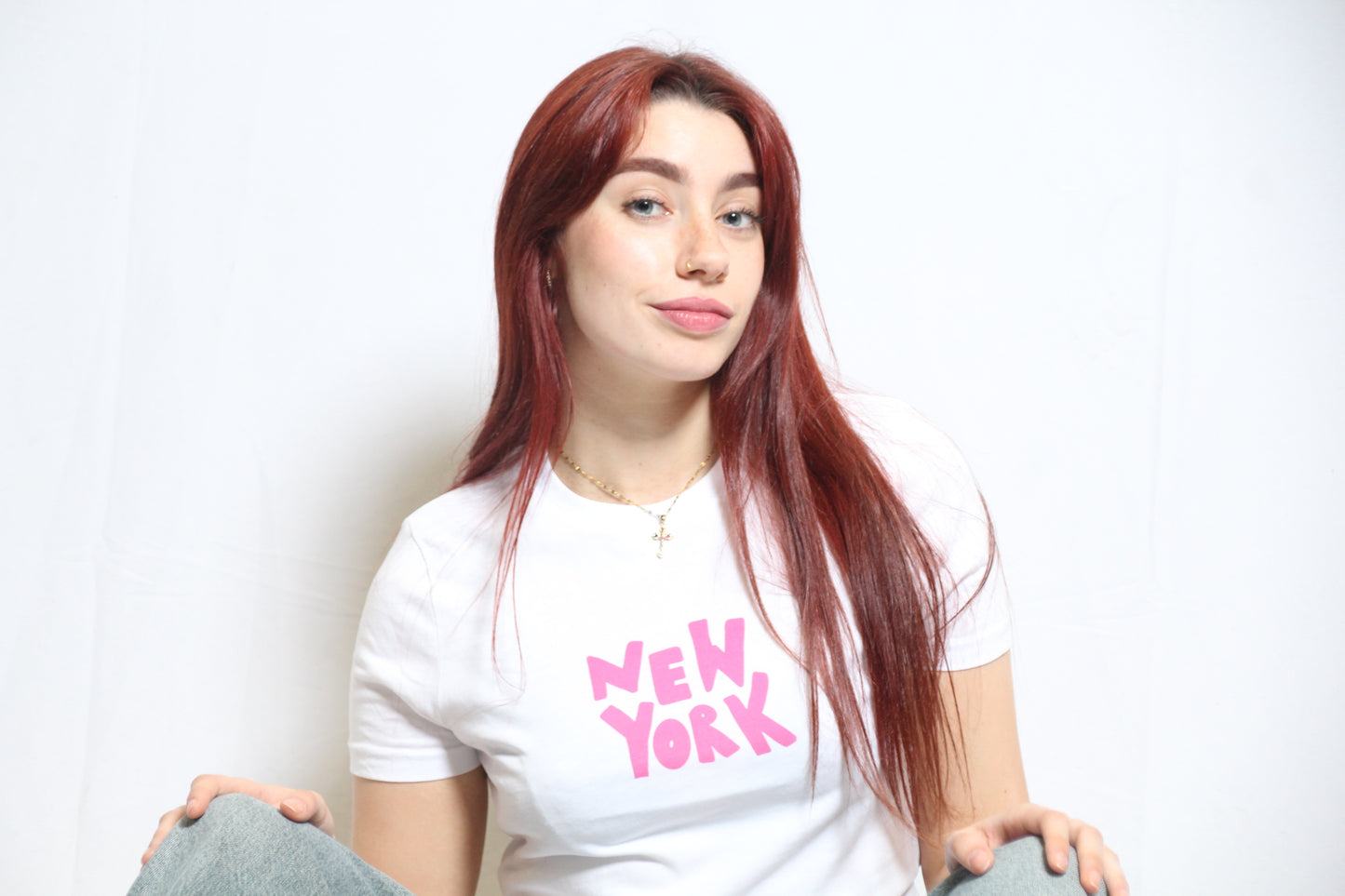 The New York Baby Tee White